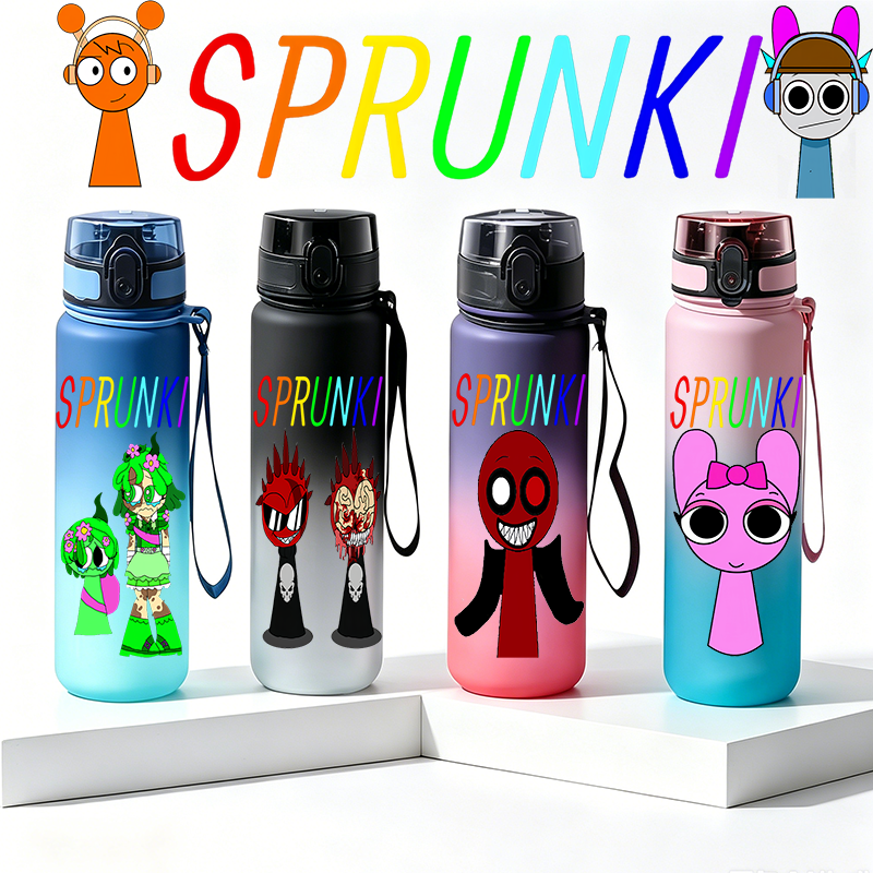 Kids Outdoor Kitchen - Sprunki Game Water Bottle 650ml Leakproof