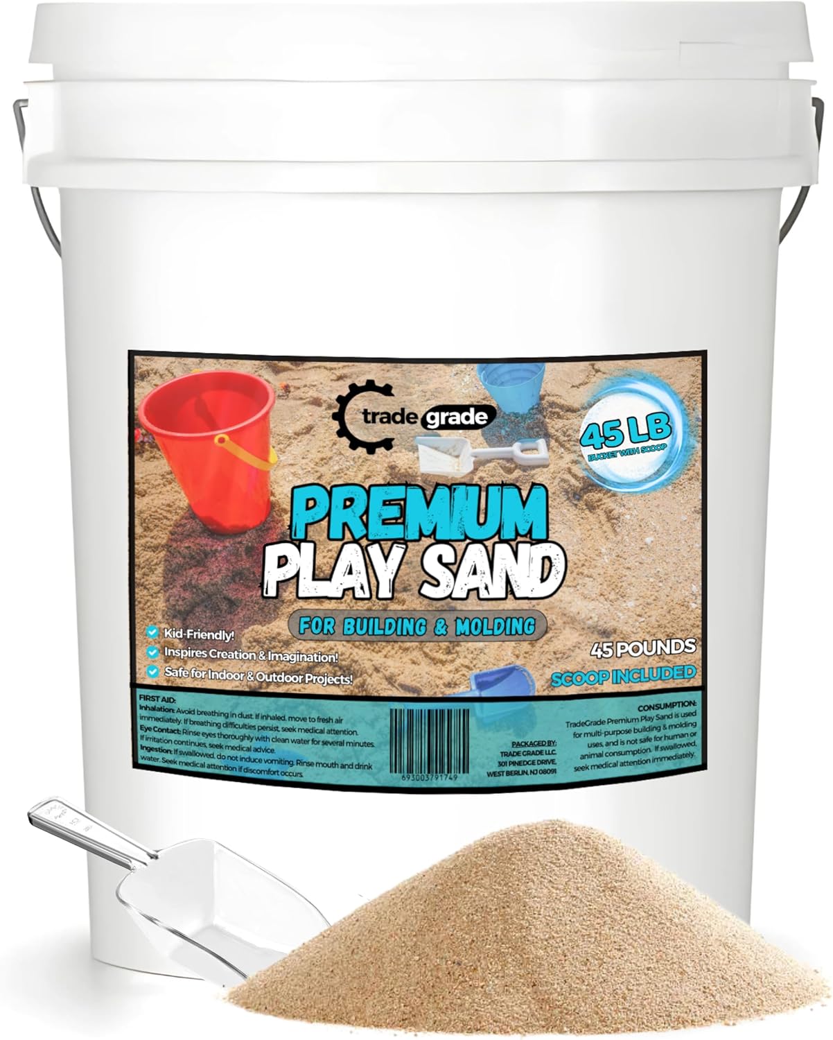 Kids Outdoor Sensory Table - Premium Play Sand - 45 lb.