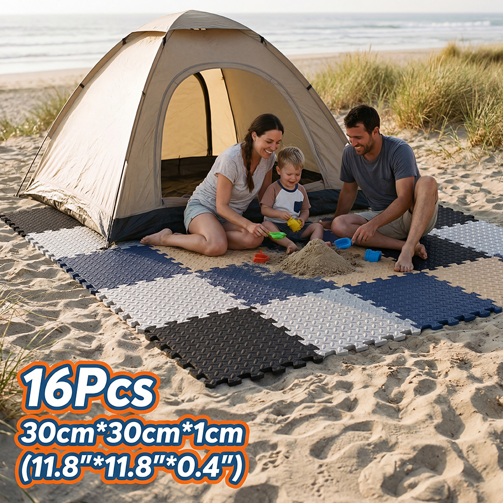Slip Slide Water Mat - 8Pcs/16Pcs 30x30x1cm Baby Puzzle Floor Mat