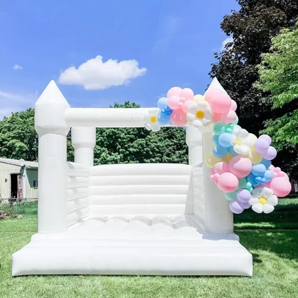 Kids Outdoor Toys - White Inflatable Bounce House Jumper Bouncy