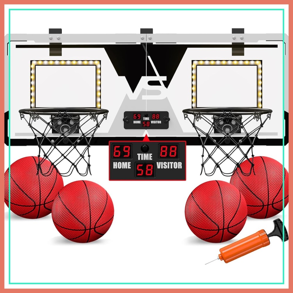 Kids Outdoor Basketball Hoop - 2 Player Basketball Game, Dual Shot