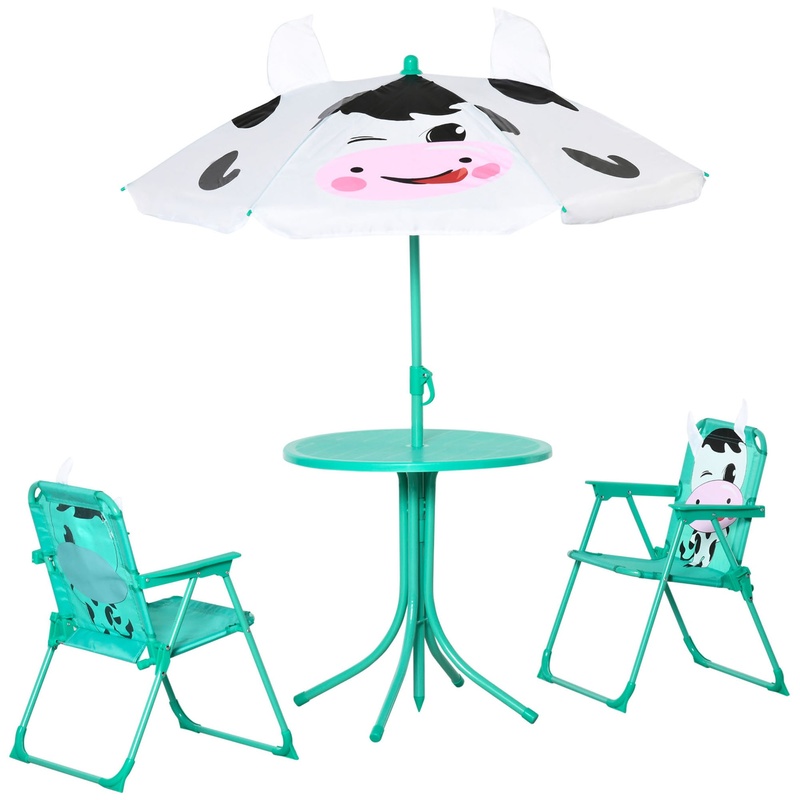 Kids Outdoor Umbrella - Outdoor Folding Kids Table and Chair