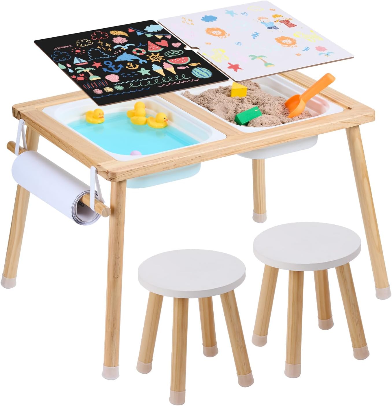 Kids Outdoor Sensory Table - Kids Sensory Table & 2 Chairs