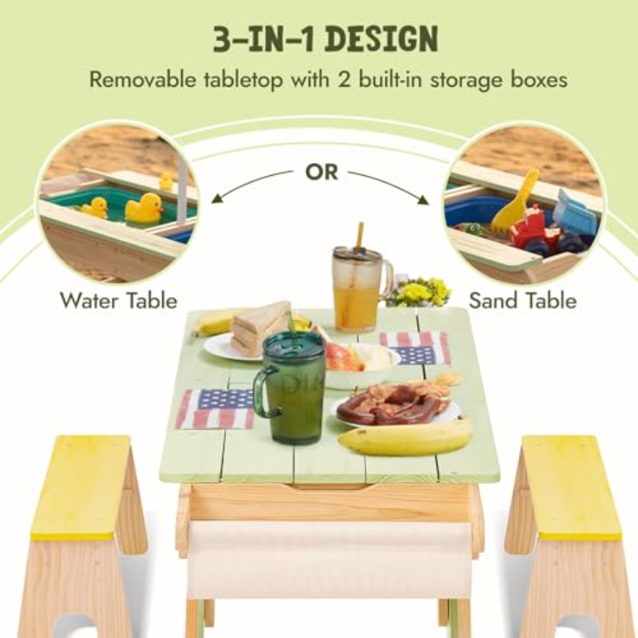 Indoor outdoor 3-in-1 kids pic - Kids Outdoor Sensory Table 评论和价格
