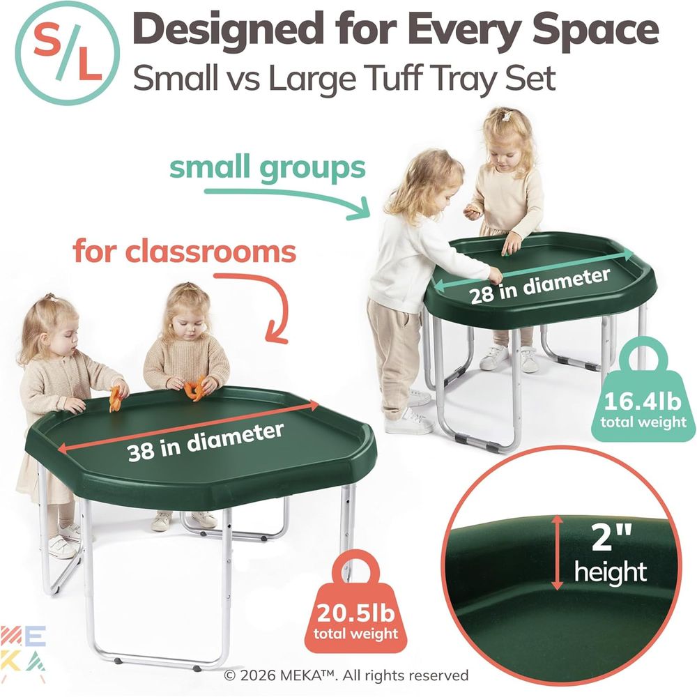Small 28x28 Green Sensory Tray - Kids Outdoor Sensory Table 评论和价格