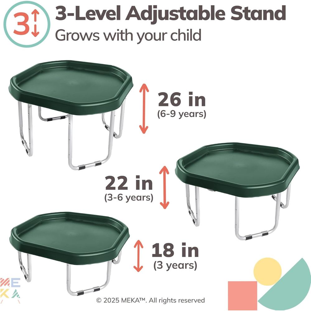 Small 28x28 Green Sensory Tray - Kids Outdoor Sensory Table 评论和价格