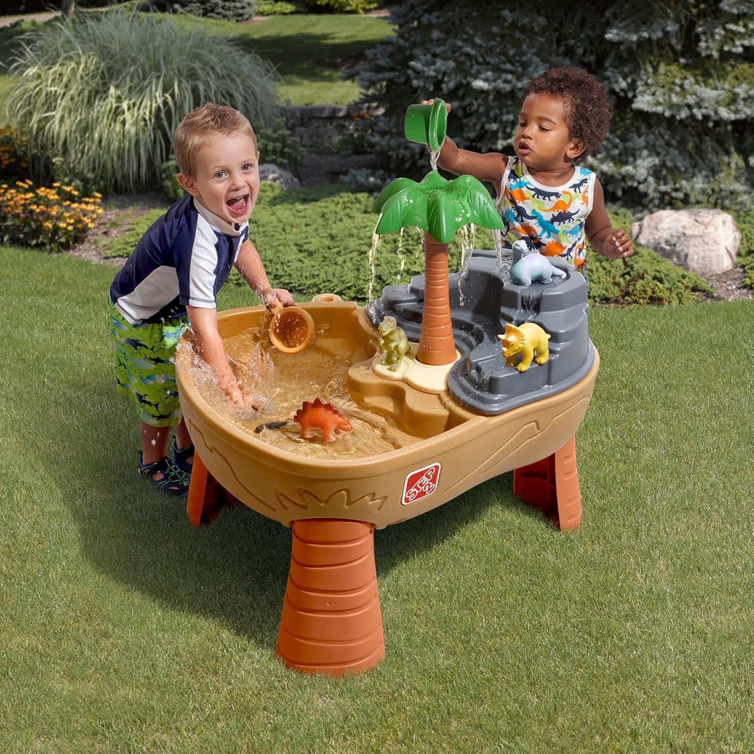 Dino Dig Sand And Water Table, - Kids Outdoor Sensory Table 评论和价格