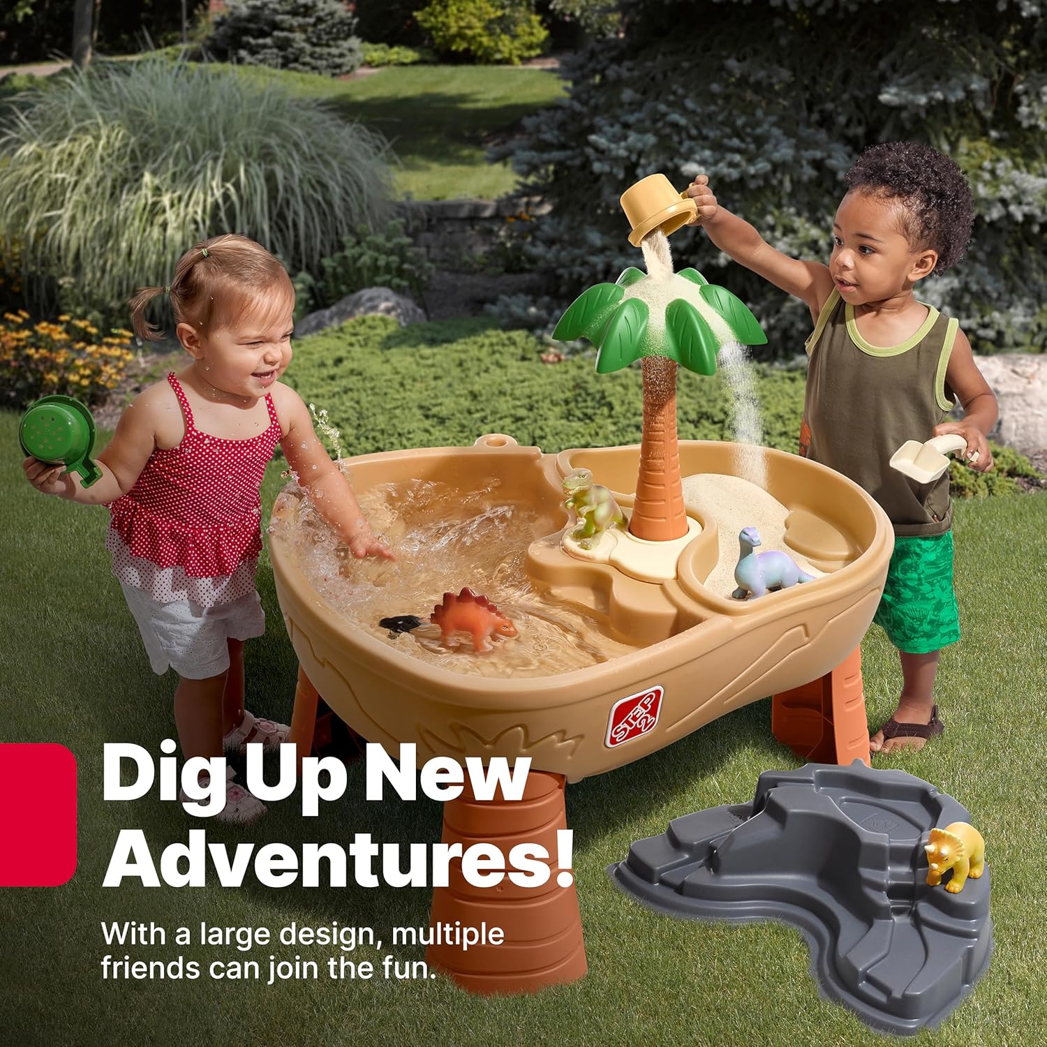 Dino Dig Sand And Water Table, - Kids Outdoor Sensory Table 评论和价格