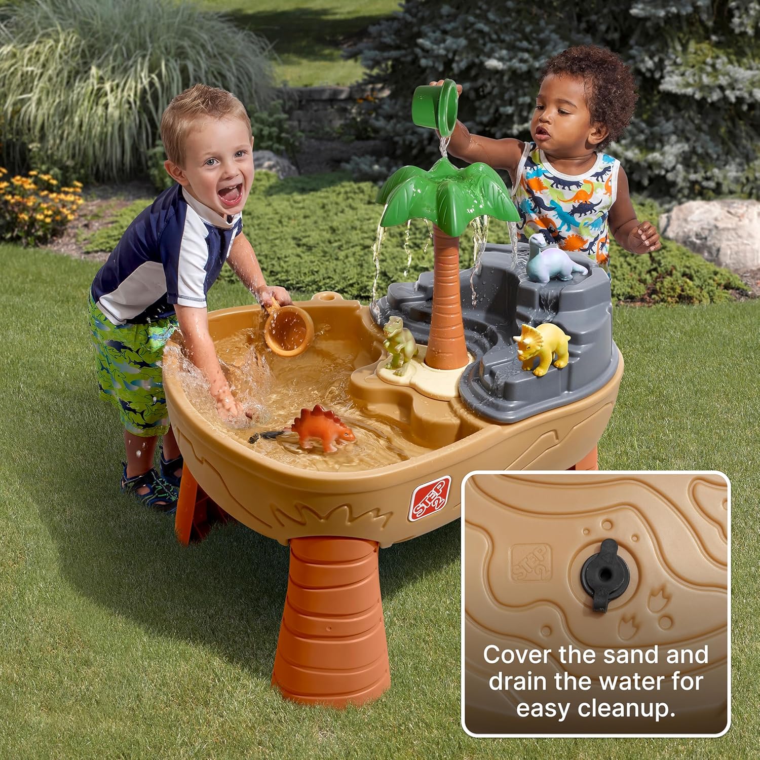 Dino Dig Sand And Water Table, - Kids Outdoor Sensory Table 评论和价格