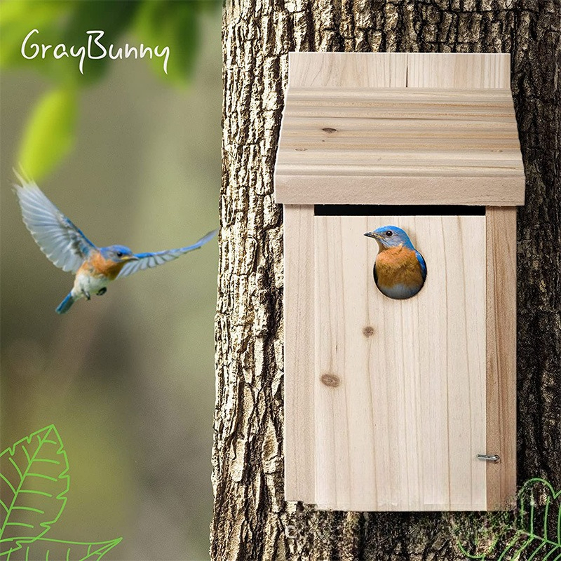 Outdoor Wooden Bird House Nest - Outdoor Kids In An Indoor World 评论和价格