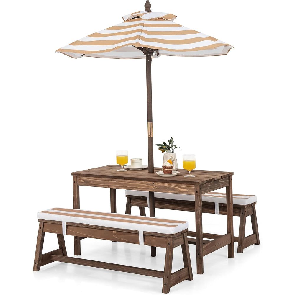 Kids Picnic Table, Outdoor Woo - Kids Outdoor Umbrella 评论和价格