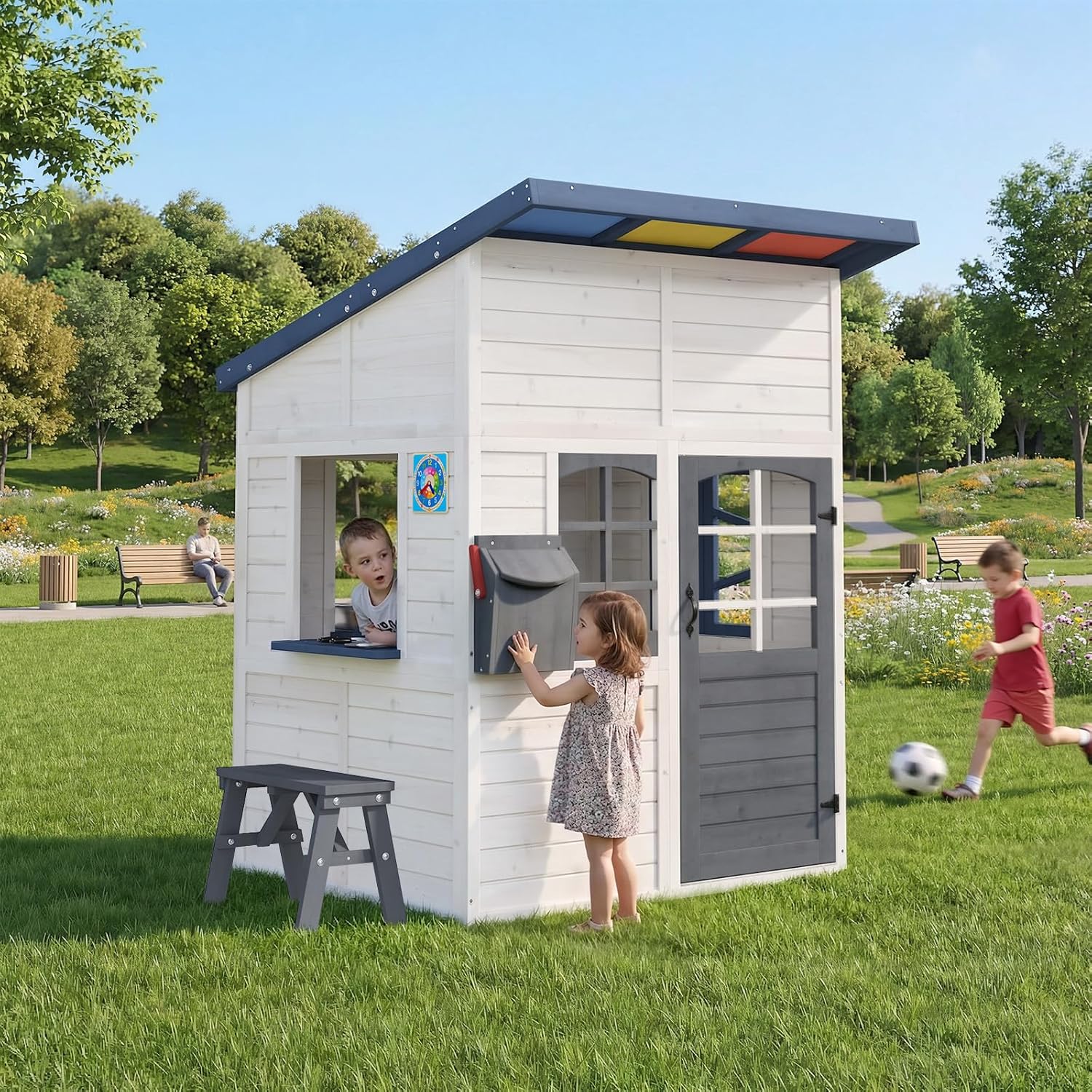 Wooden Kids Outdoor Playhouse  - Kids Outdoor Kitchen 评论和价格