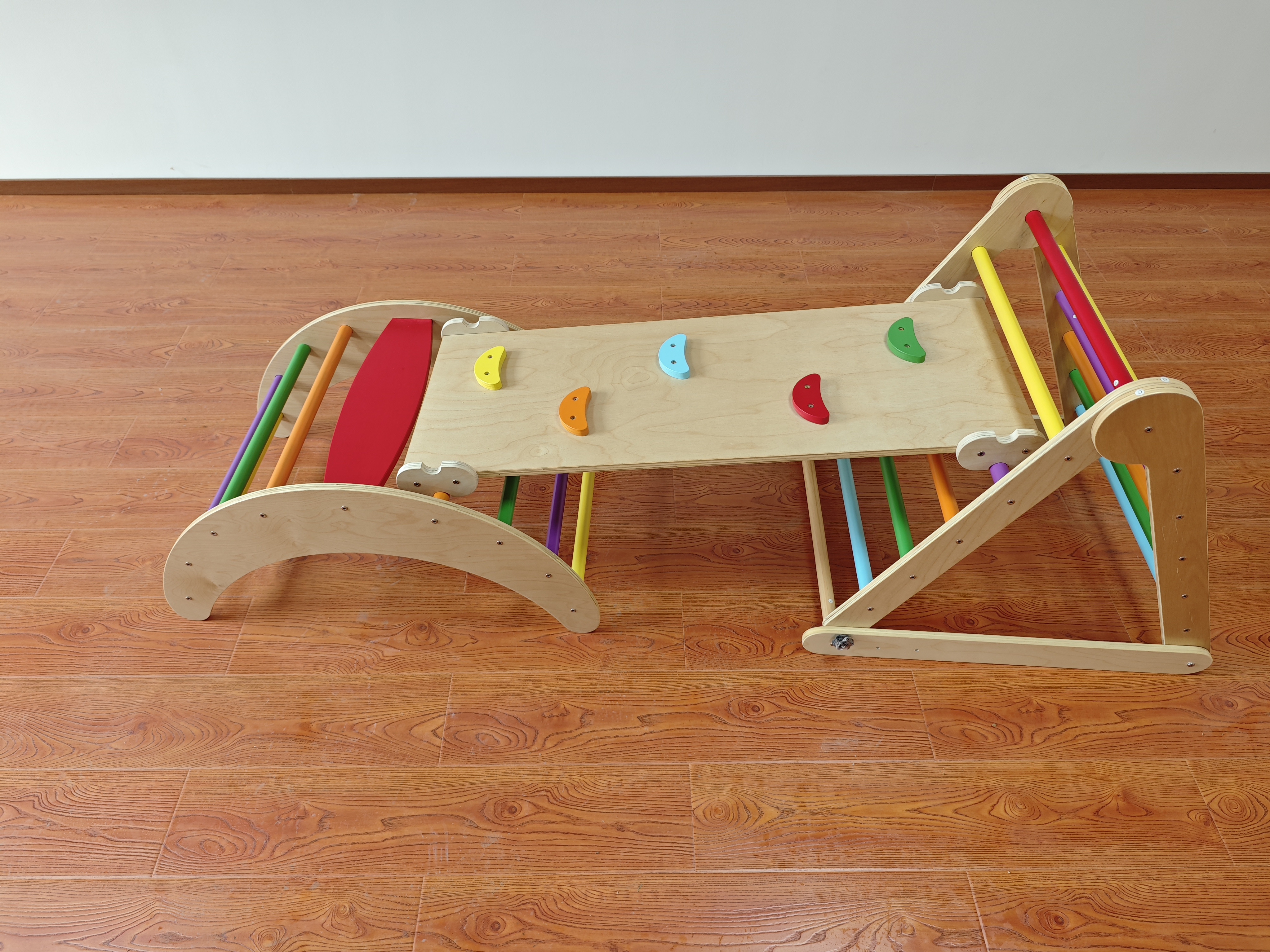 Hot Selling 3-in-1 Montessori  - Kids Outdoor Wooden Climbing Frame 评论和价格