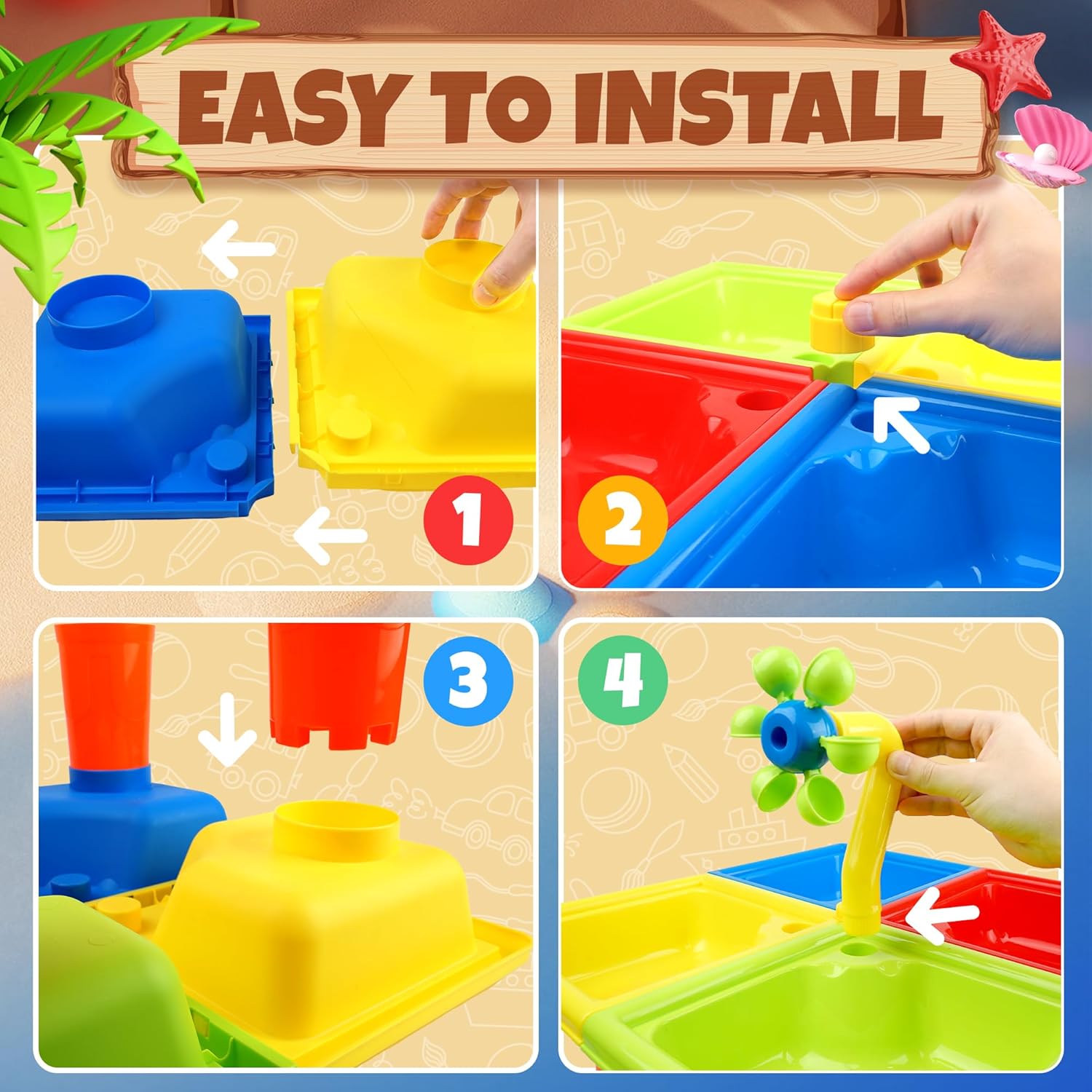 25 Pcs Summer Water Table for  - Kids Outdoor Sensory Table 评论和价格