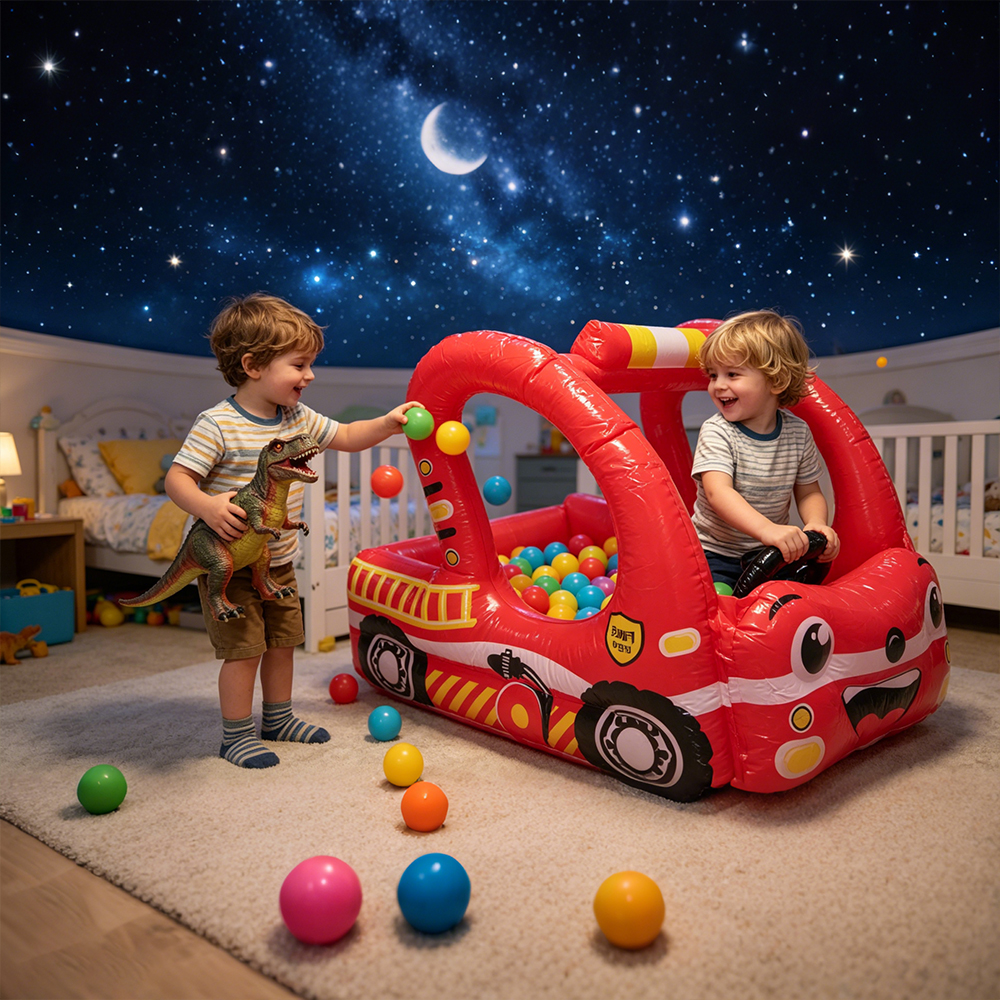Inflatable Fire Truck with Bal - Outdoor Kids In An Indoor World 评论和价格