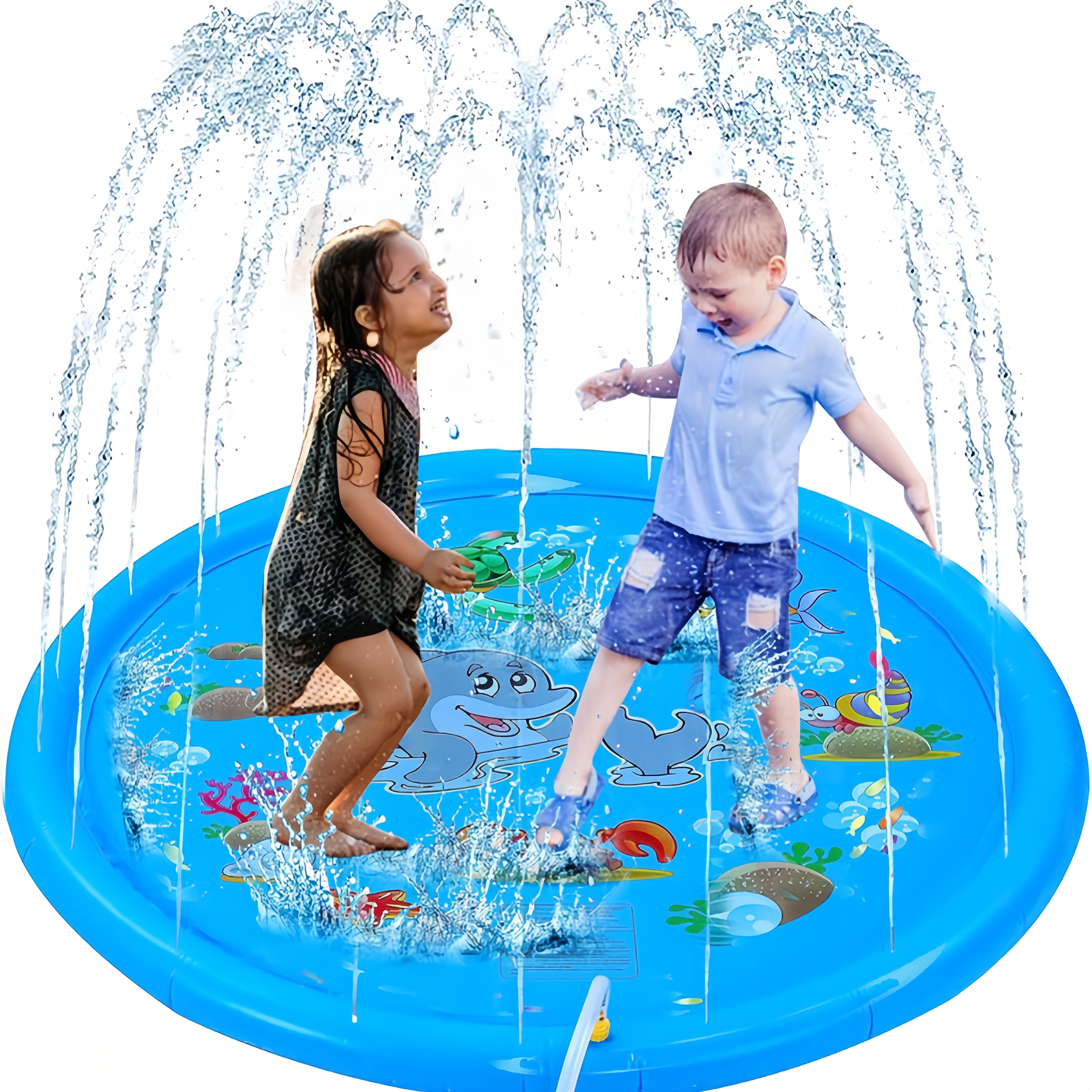 PVC Inflatable Splash Pad Spri - Slip Slide Water Mat 评论和价格