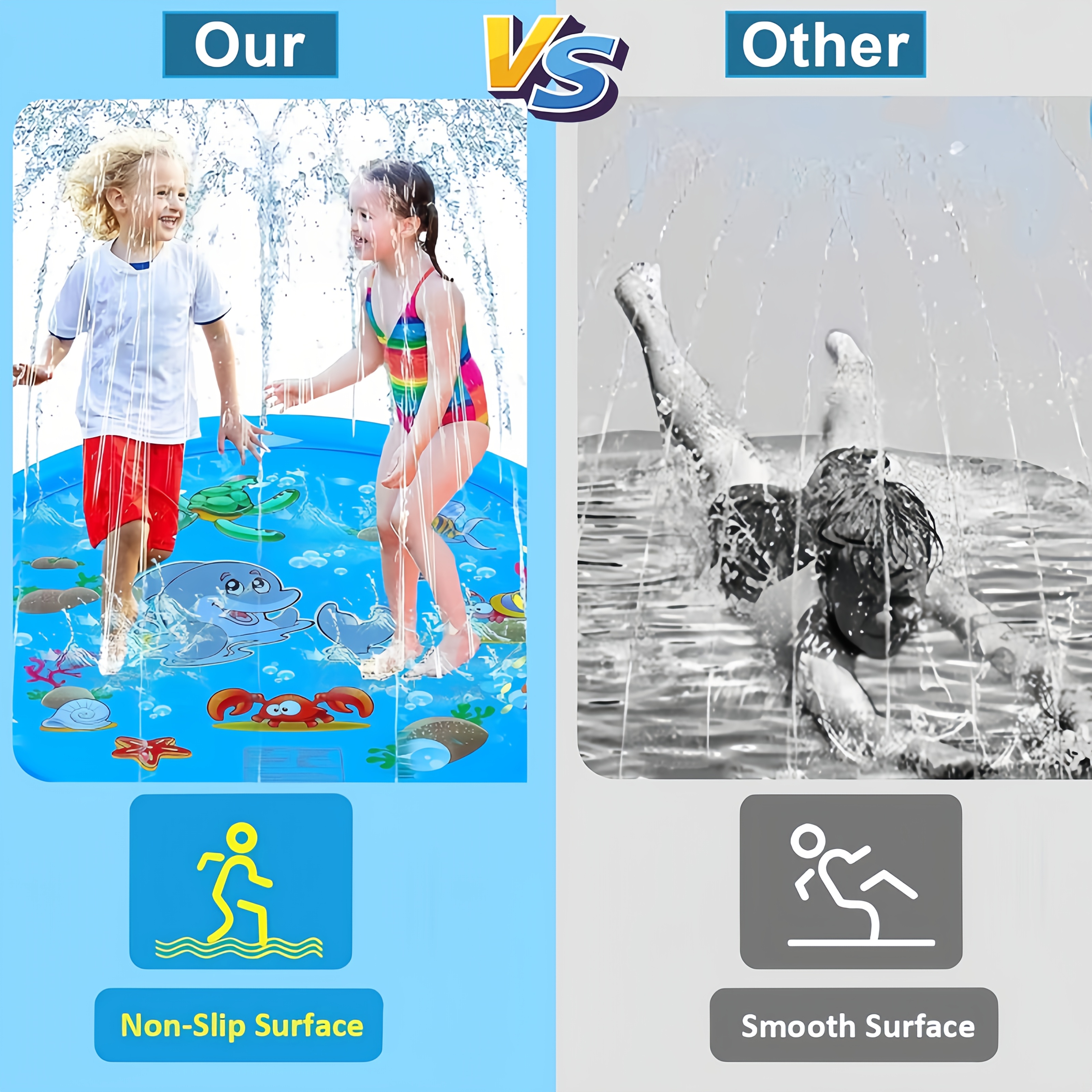 PVC Inflatable Splash Pad Spri - Slip Slide Water Mat 评论和价格