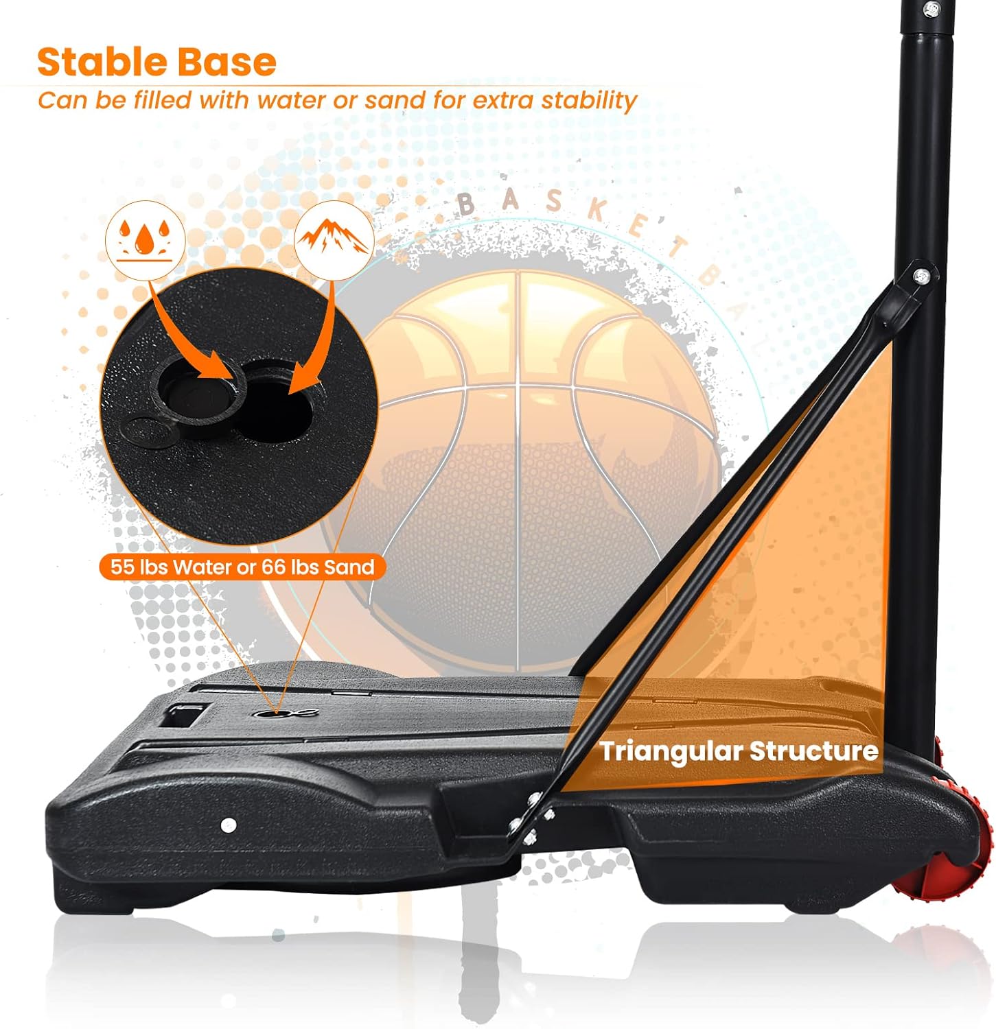 Portable Basketball Hoop with  - Kids Outdoor Basketball Hoop 评论和价格