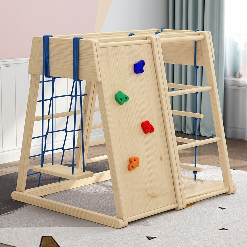 Wooden Climbing Frame with Sli - Kids Outdoor Wooden Climbing Frame 评论和价格