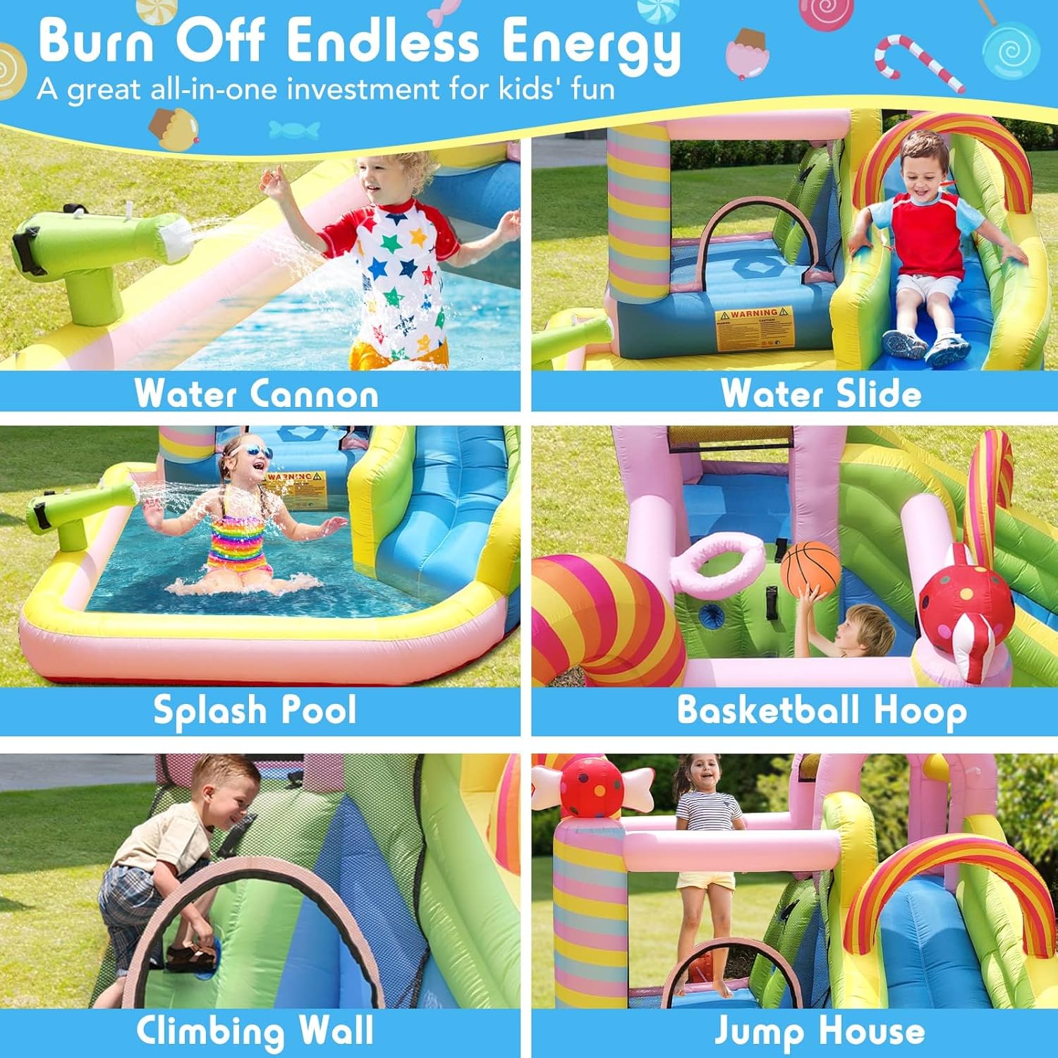 Kids Inflatable Water Slide Bo - Kids Outdoor Basketball Hoop 评论和价格