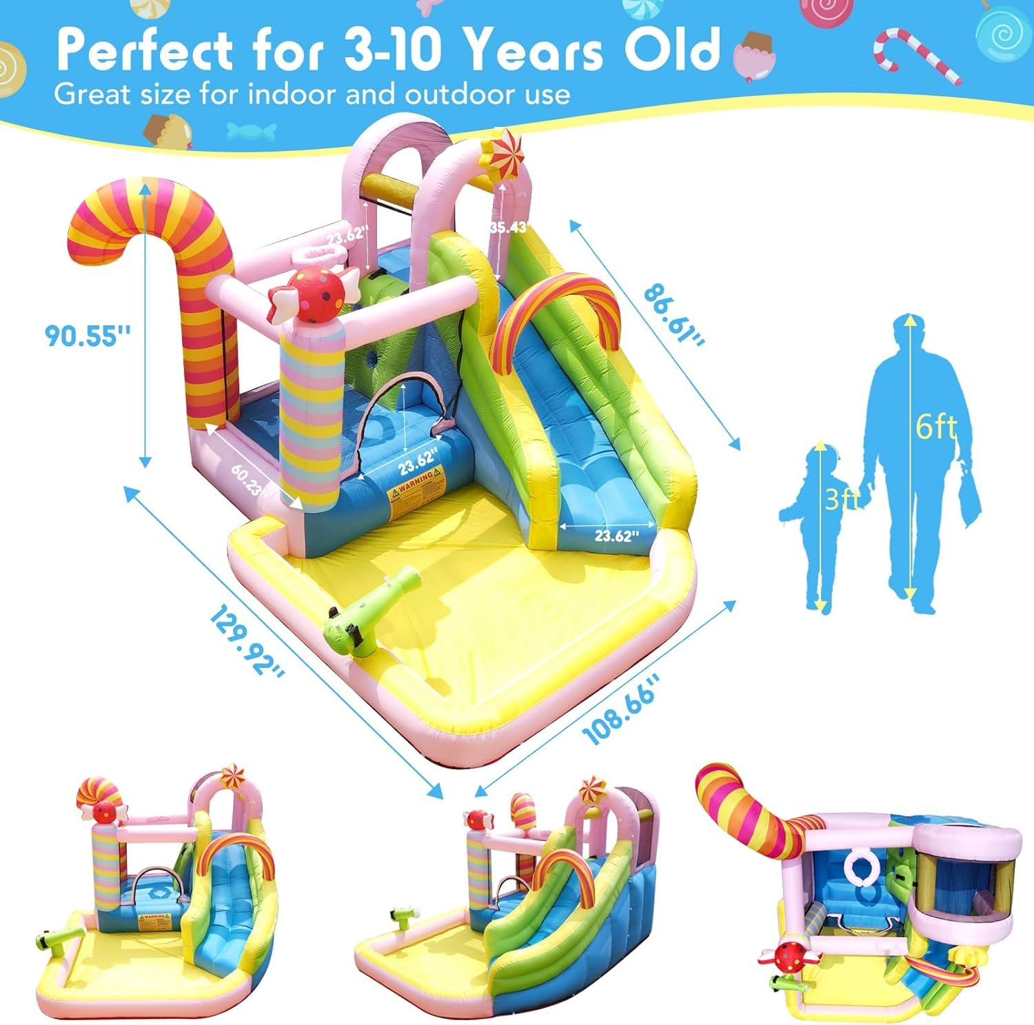 Kids Inflatable Water Slide Bo - Kids Outdoor Basketball Hoop 评论和价格