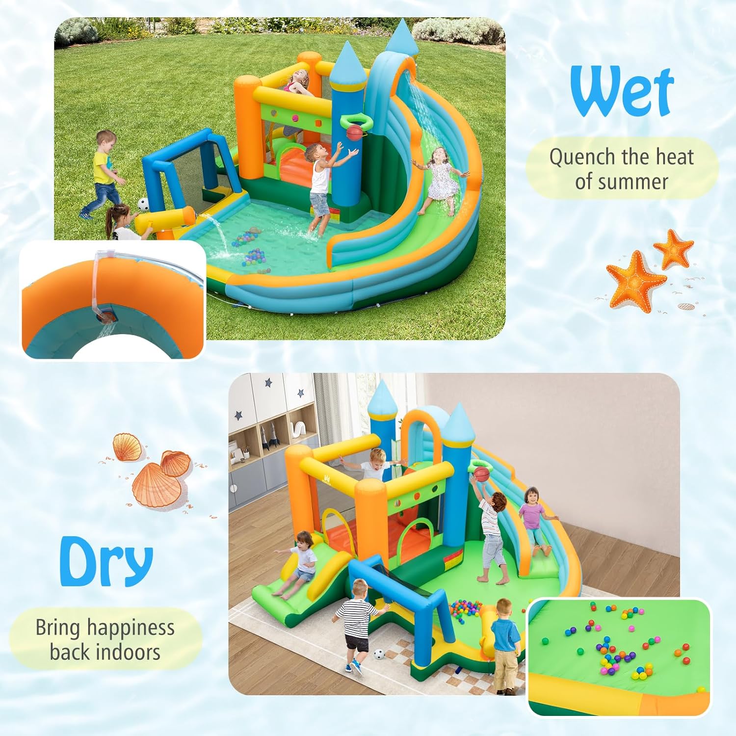 9-in-1 Inflatable Water Slide  - Kids Outdoor Water 评论和价格