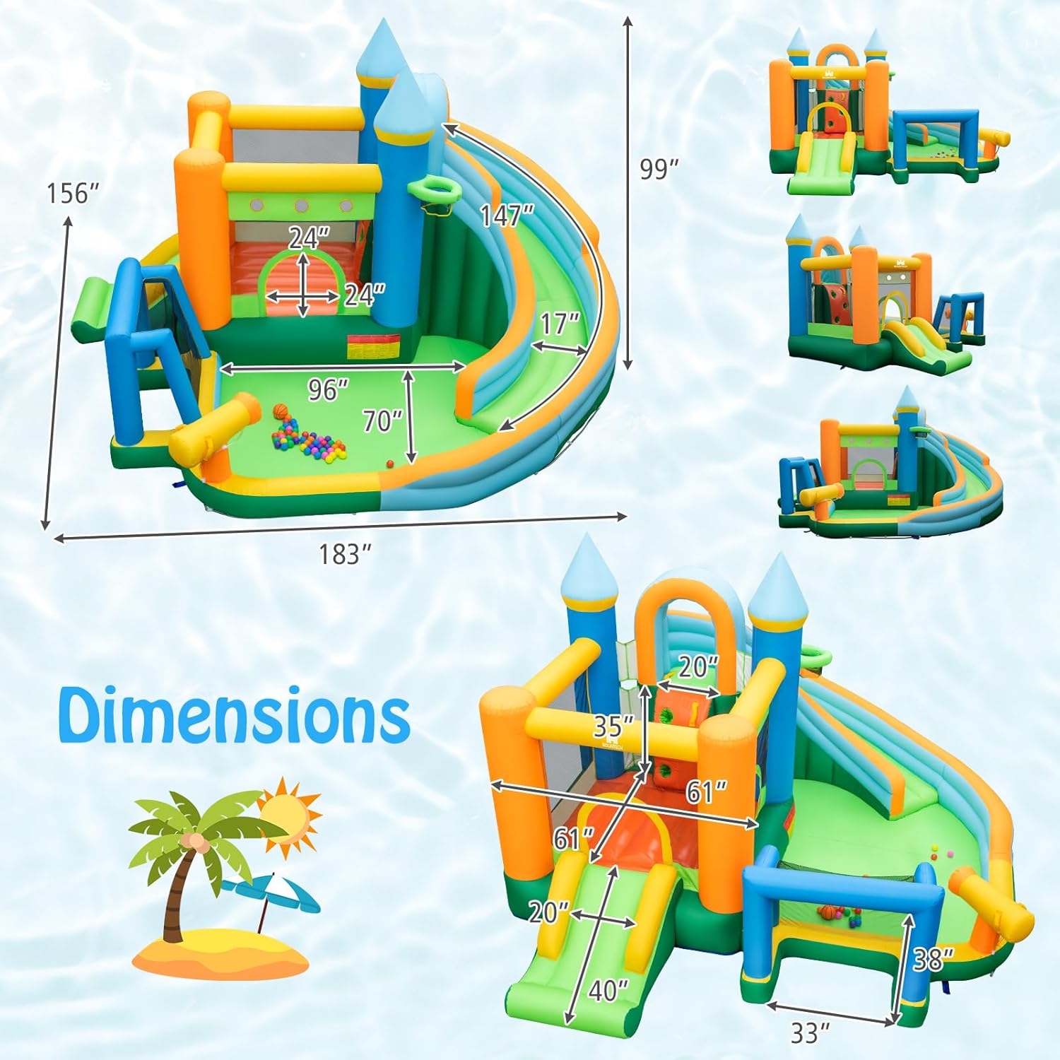 9-in-1 Inflatable Water Slide  - Kids Outdoor Water 评论和价格