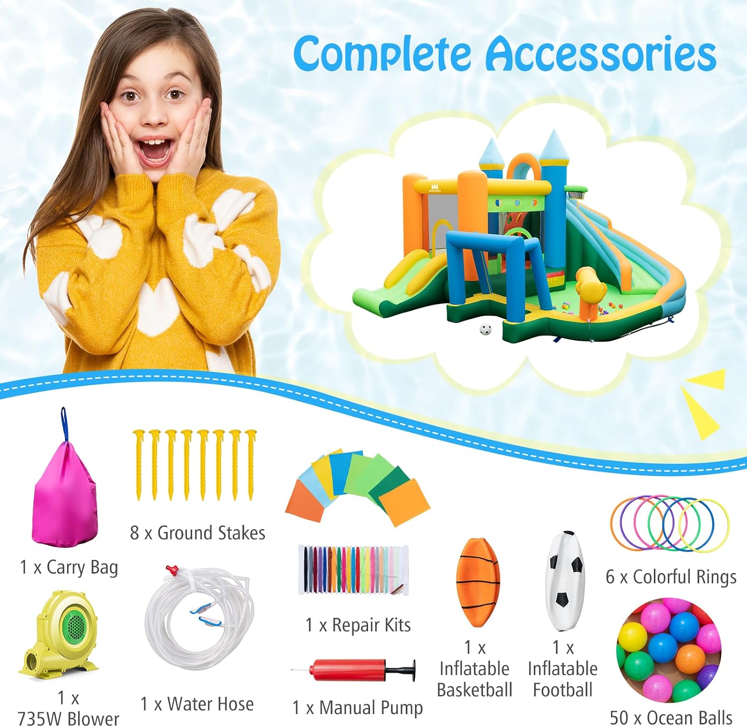 9-in-1 Inflatable Water Slide  - Kids Outdoor Water 评论和价格