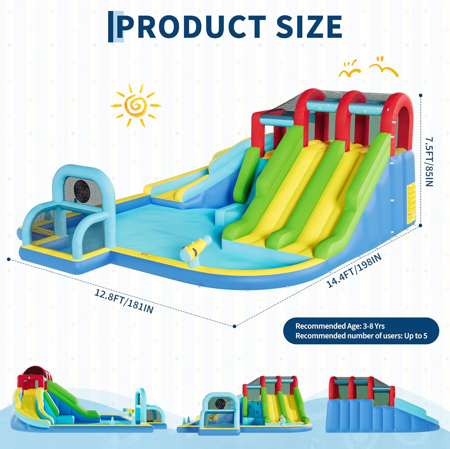 Inflatable Bounce House Oxford - Outdoor Kids In An Indoor World 评论和价格