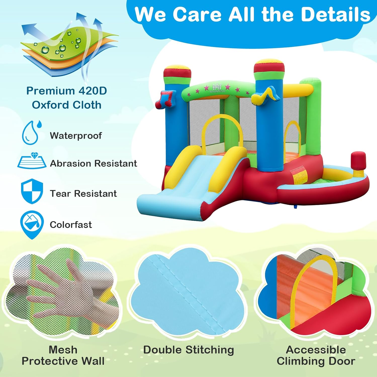 Inflatable Bounce House with B - Kids Outdoor Basketball Hoop 评论和价格