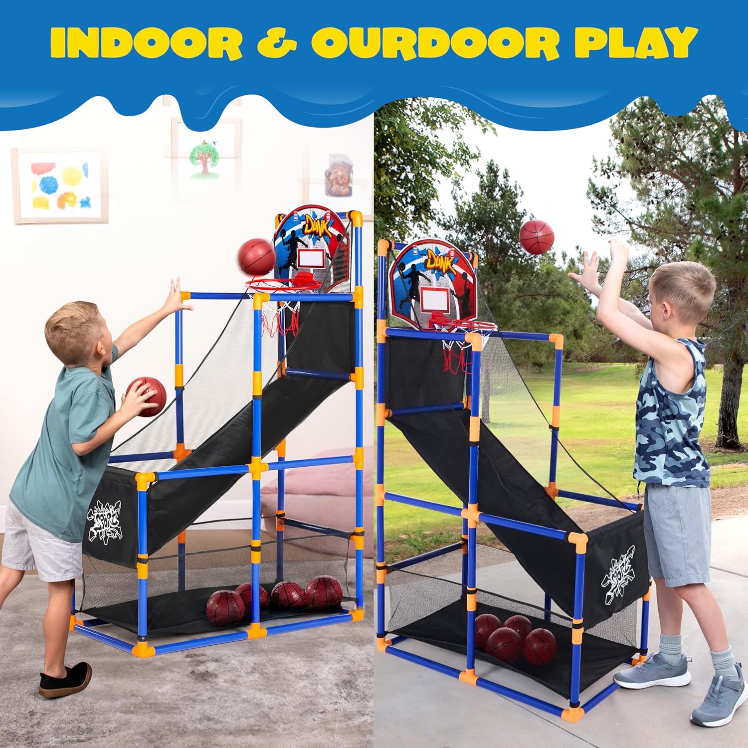 Arcade Basketball Game Set wit - Kids Outdoor Basketball Hoop 评论和价格