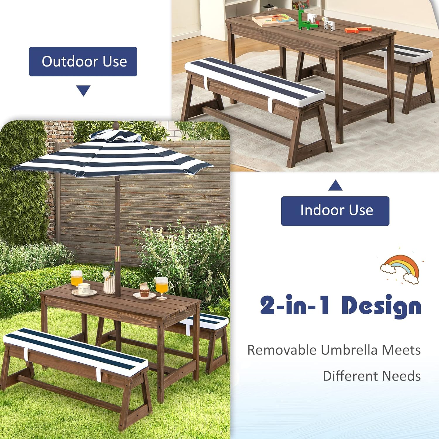 Height Adjustable Wooden Kids  - Kids Outdoor Umbrella 评论和价格