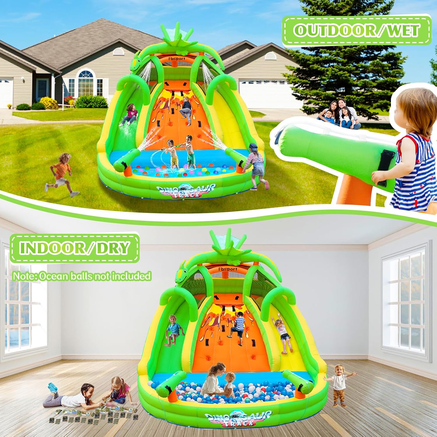 Kids Inflatable Bounce House w - Kids Outdoor Water 评论和价格