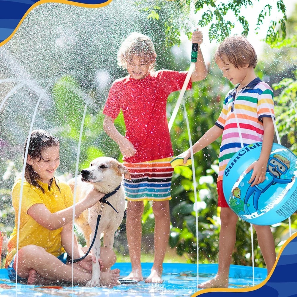 Children Play Splash Pad,Outdo - Slip Slide Water Mat 评论和价格