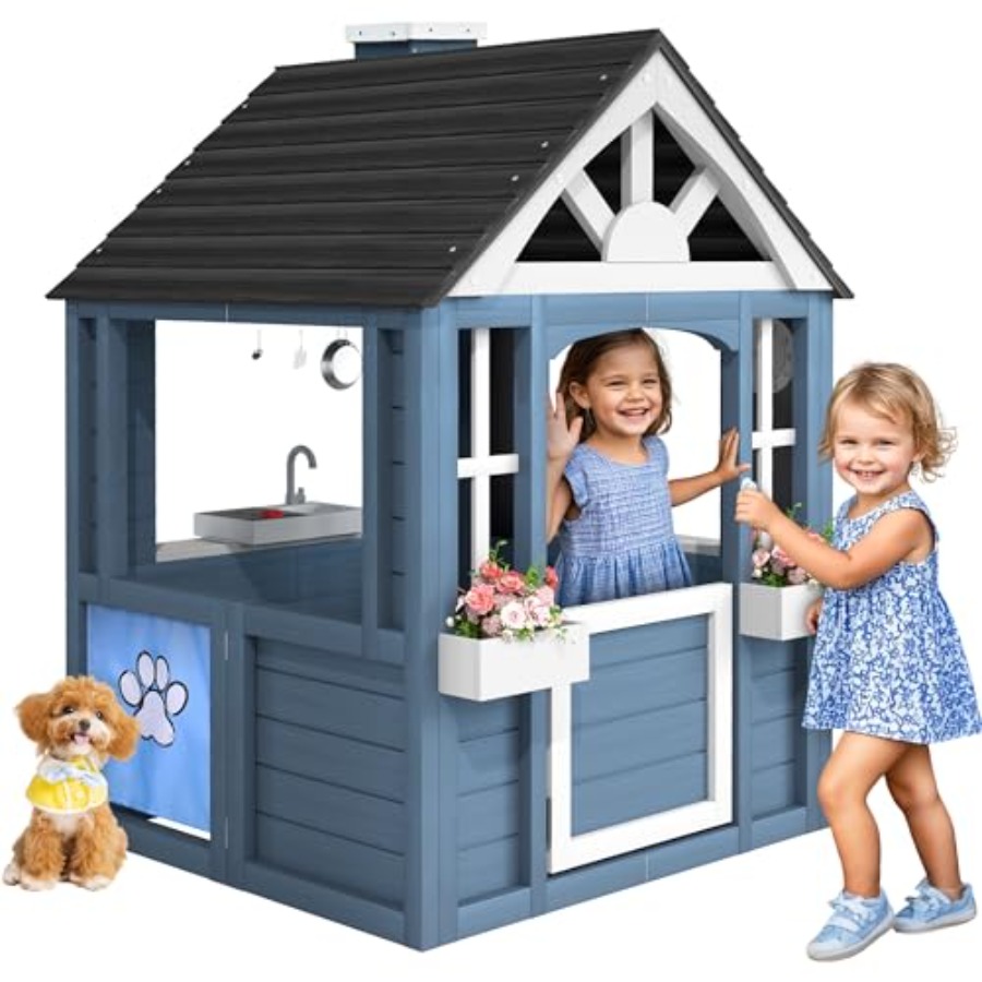 Outdoor playhouse for kids ced - Kids Outdoor Kitchen 评论和价格