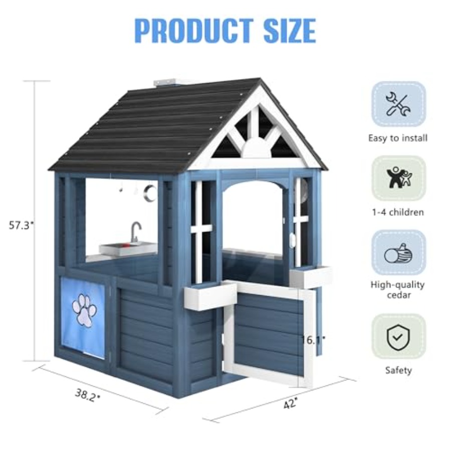Outdoor playhouse for kids ced - Kids Outdoor Kitchen 评论和价格