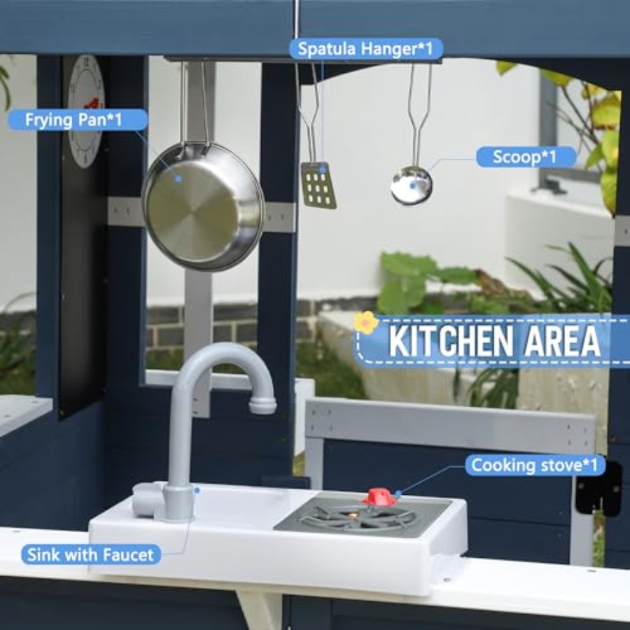 Outdoor playhouse for kids ced - Kids Outdoor Kitchen 评论和价格