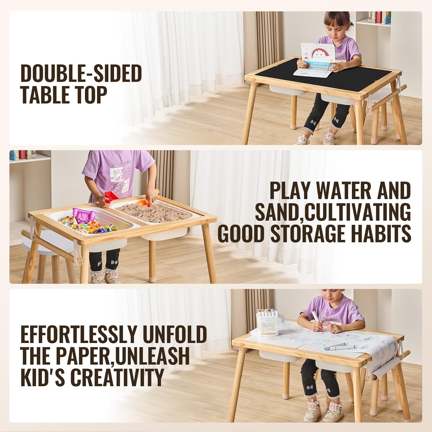 Kids Sensory Table & 2 Chairs  - Kids Outdoor Sensory Table 评论和价格