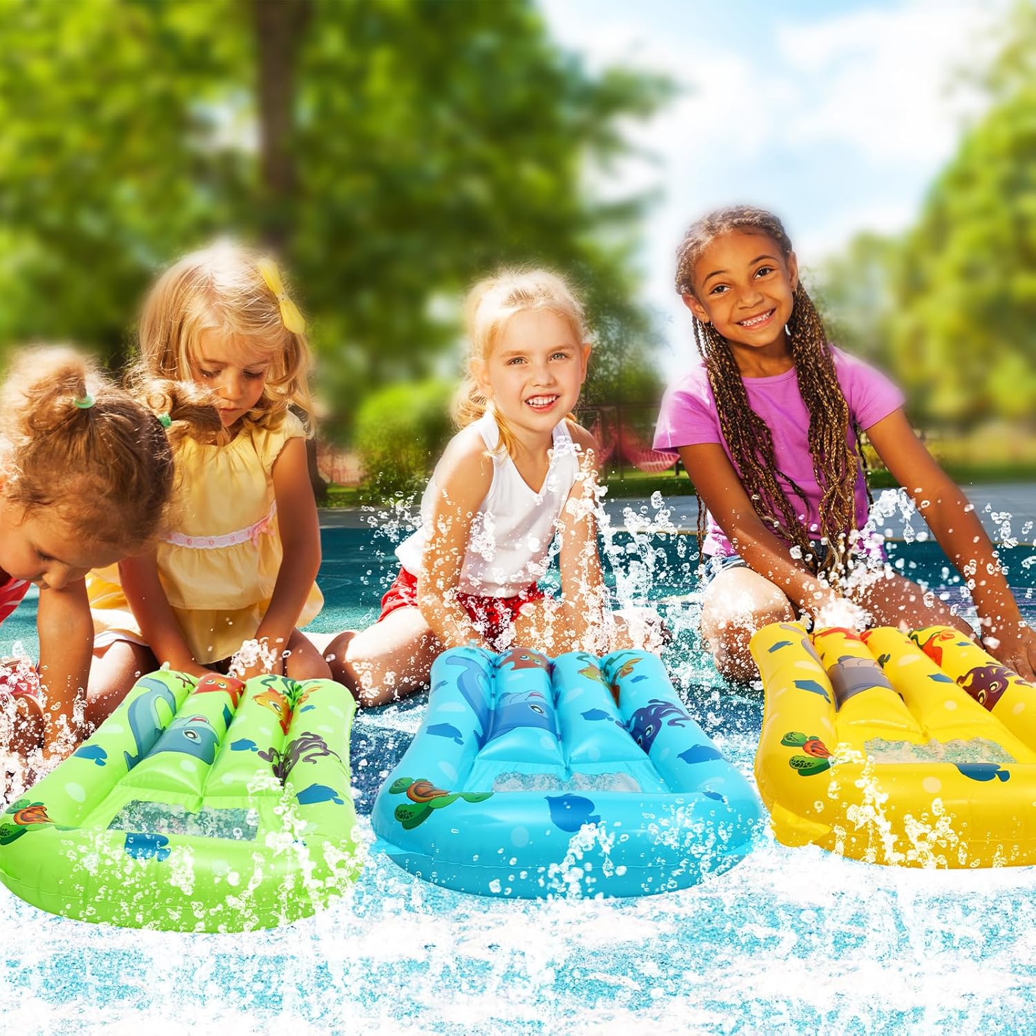 Water Floating Ring Inflatable - Slip Slide Water Mat 评论和价格