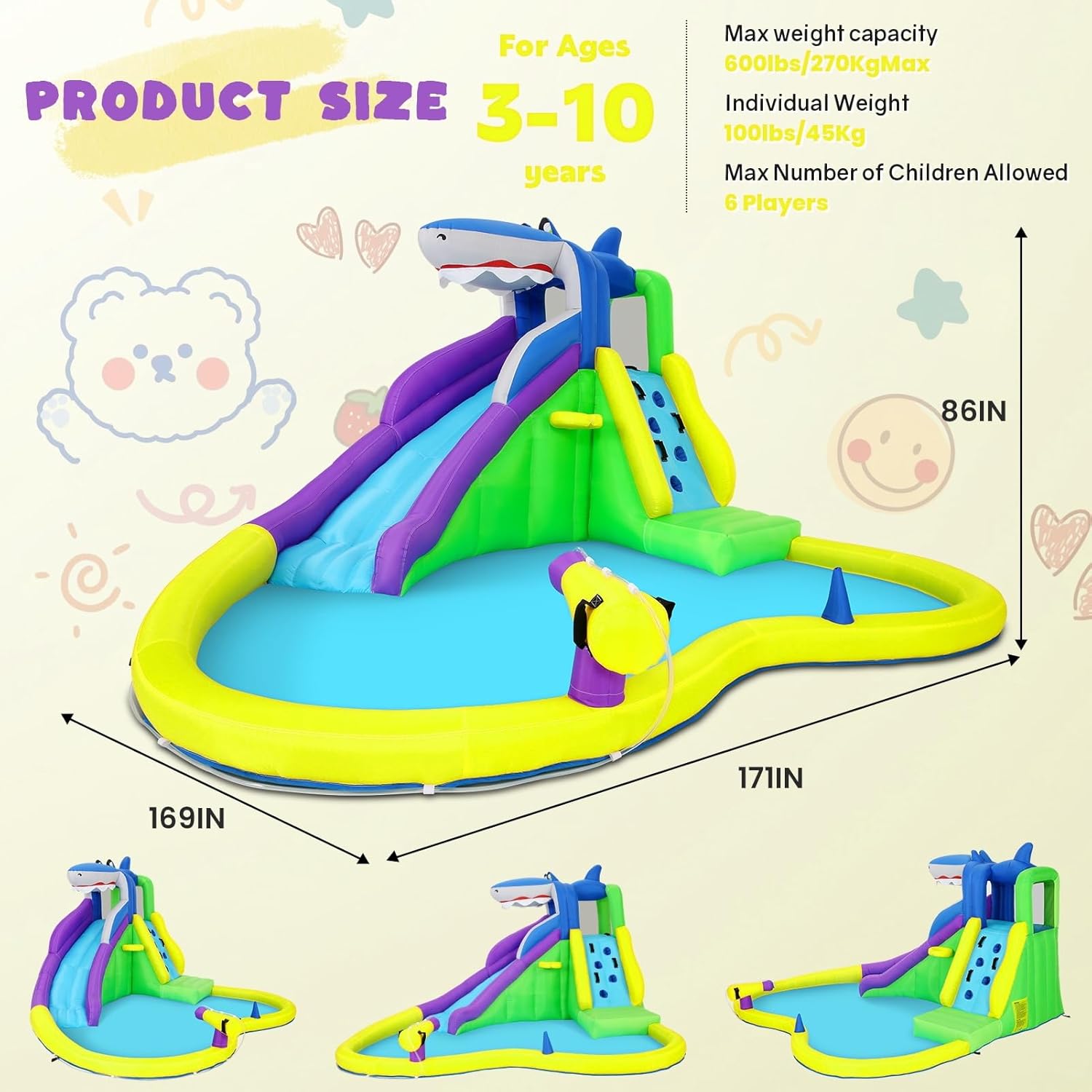 13x14FT Inflatable Bounce Hous - Kids Outdoor Water 评论和价格