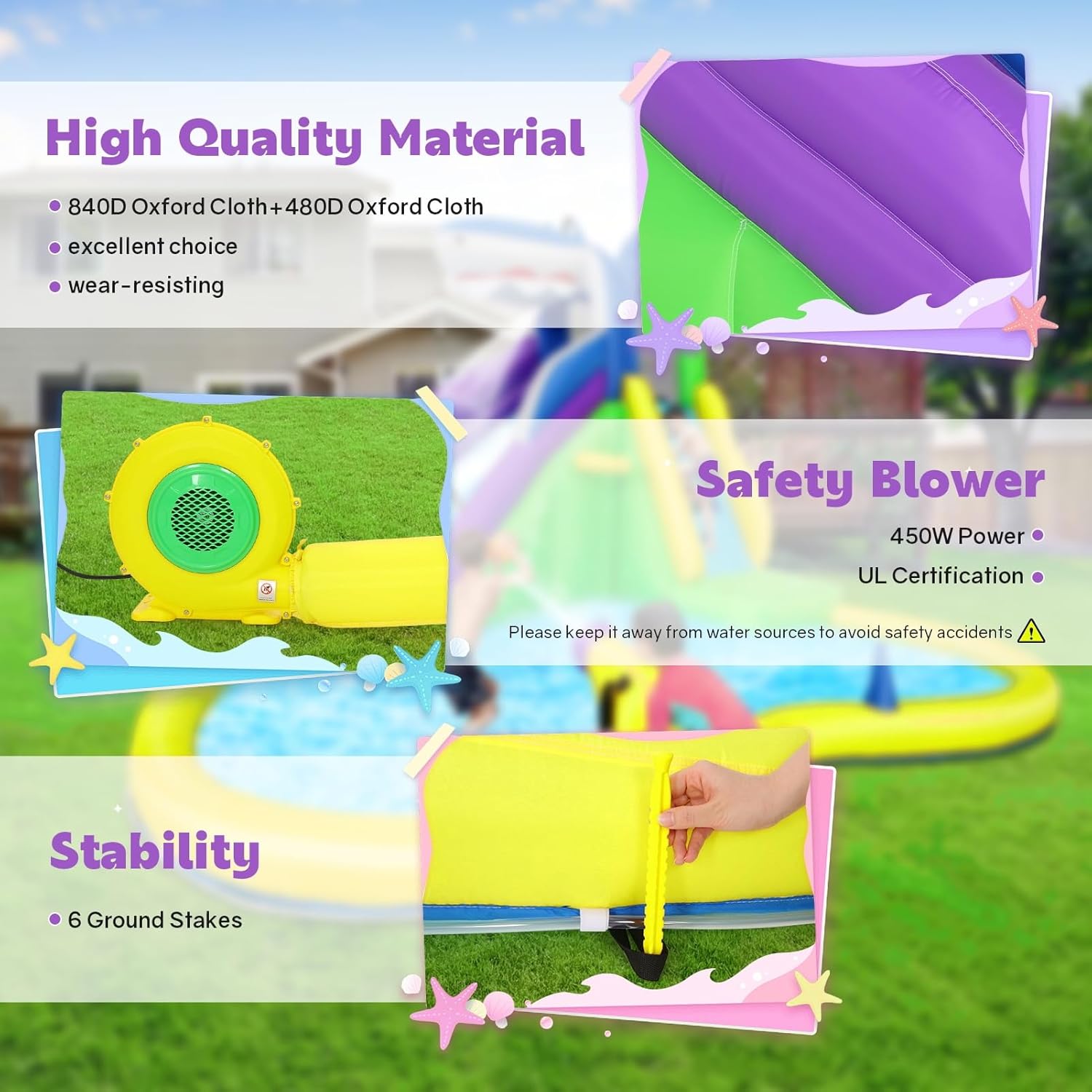 13x14FT Inflatable Bounce Hous - Kids Outdoor Water 评论和价格