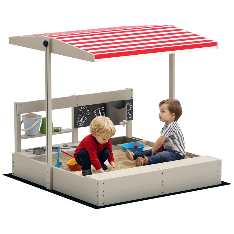 Outsunny Kids Sandbox with Hei - Kids Outdoor Kitchen 评论和价格