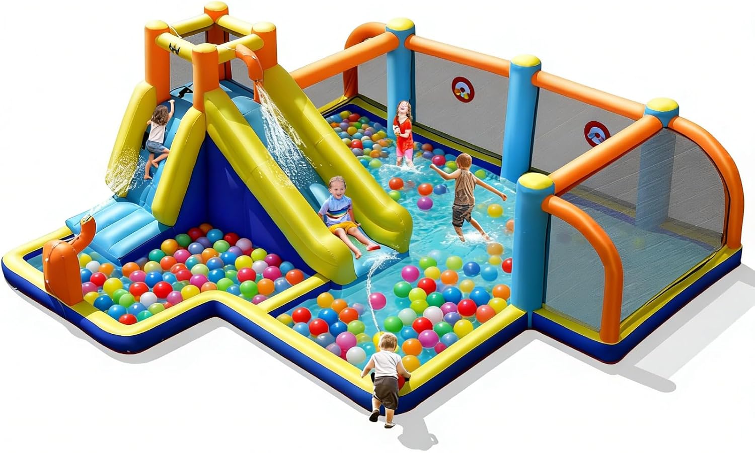 Inflatable Water Slide, Dual C - Kids Outdoor Water 评论和价格