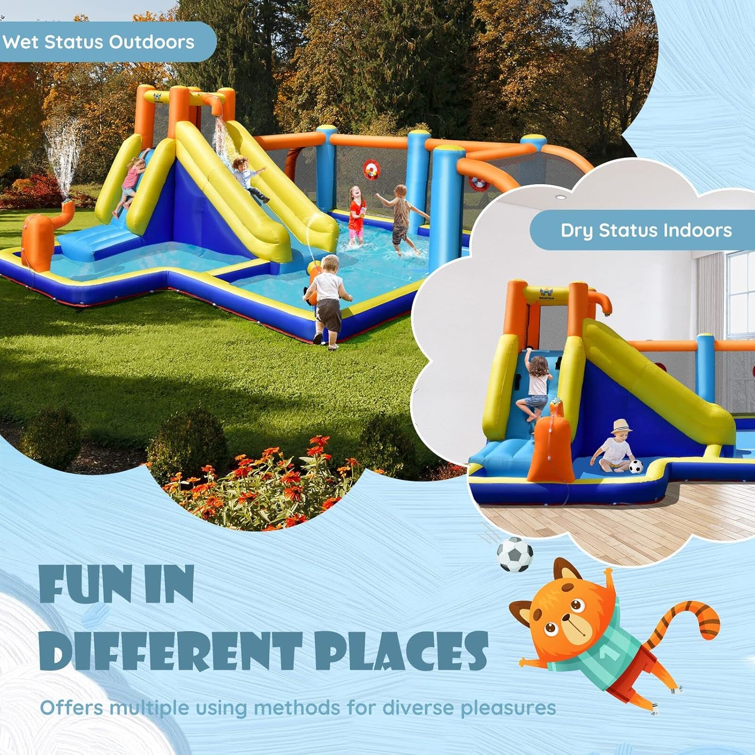 Inflatable Water Slide, Dual C - Kids Outdoor Water 评论和价格
