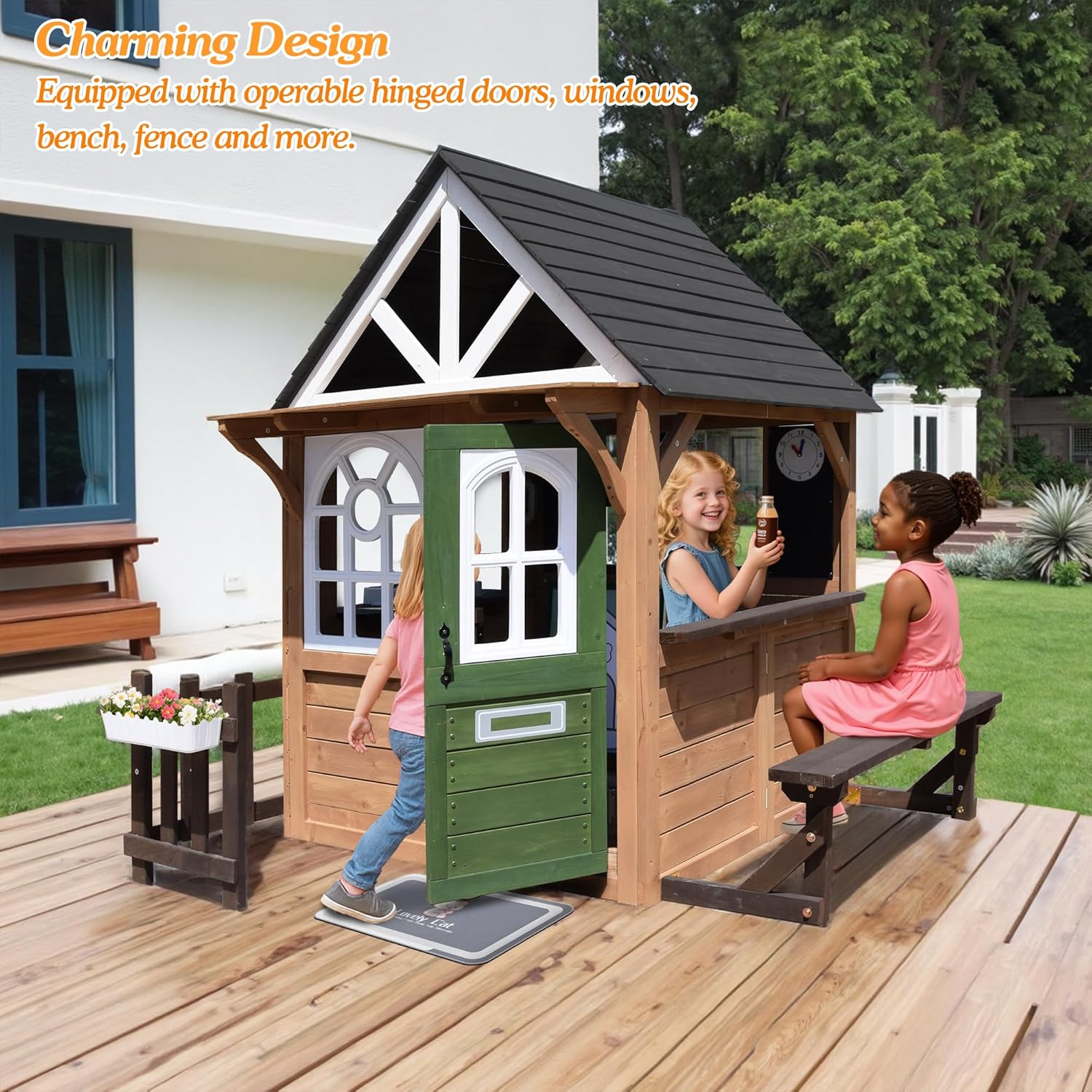 Outdoor Play House for Kids, F - Kids Outdoor Kitchen 评论和价格