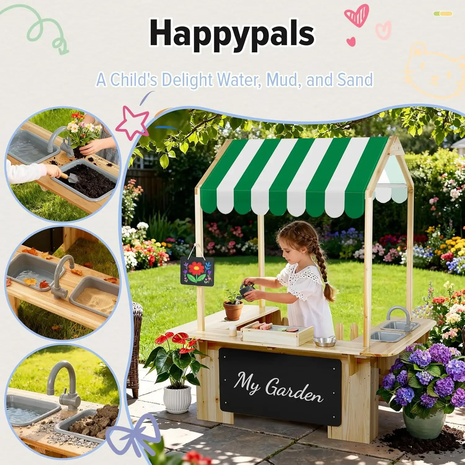 Kids Outdoor Playhouse, Mud Ki - Kids Outdoor Kitchen 评论和价格